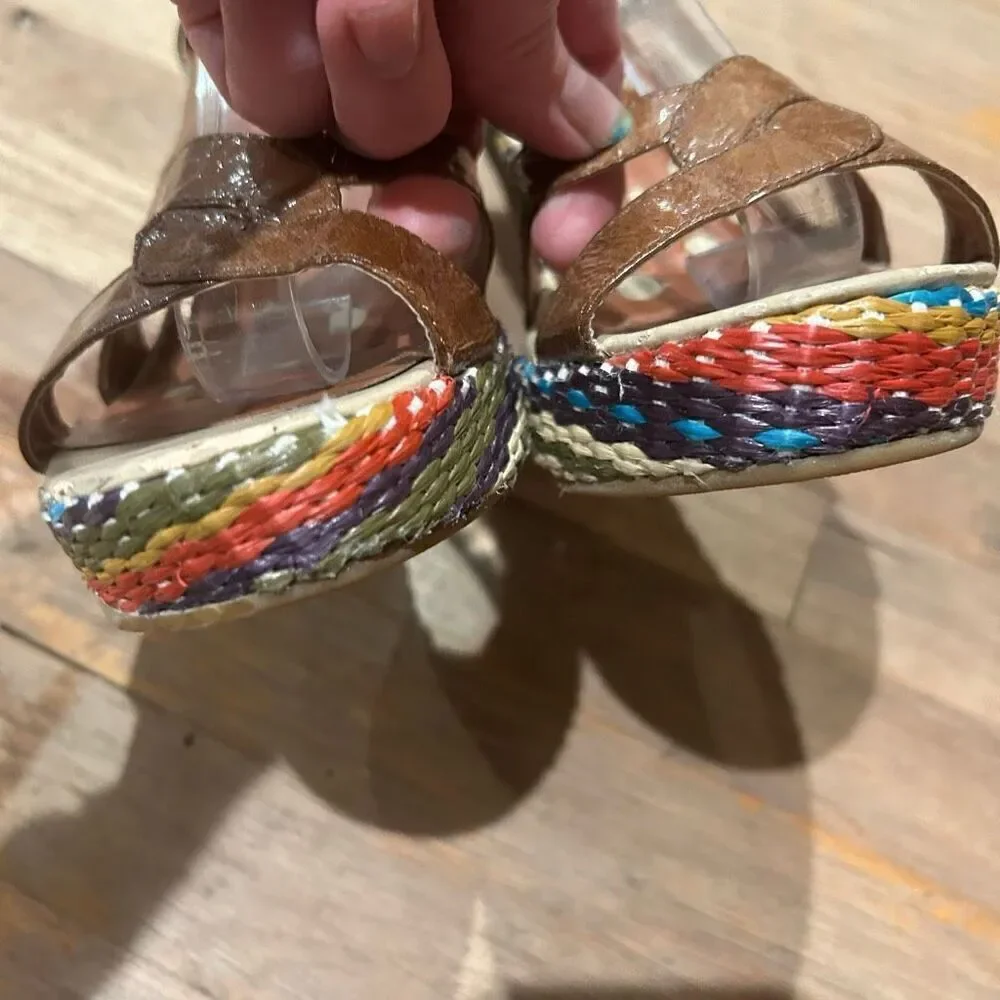 Not Rated wedge heels size 9 rainbow design